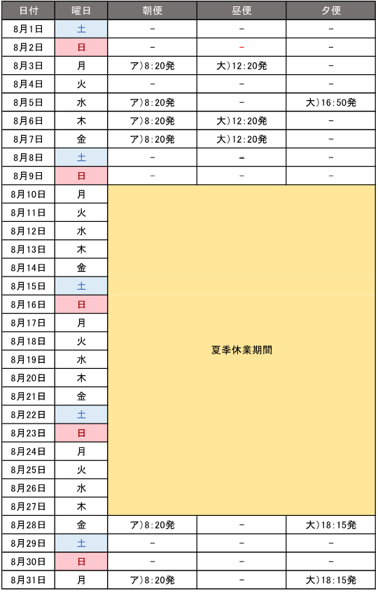 時刻表202608