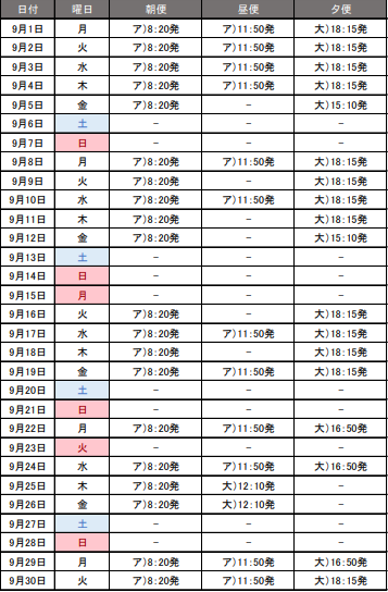 時刻表202509